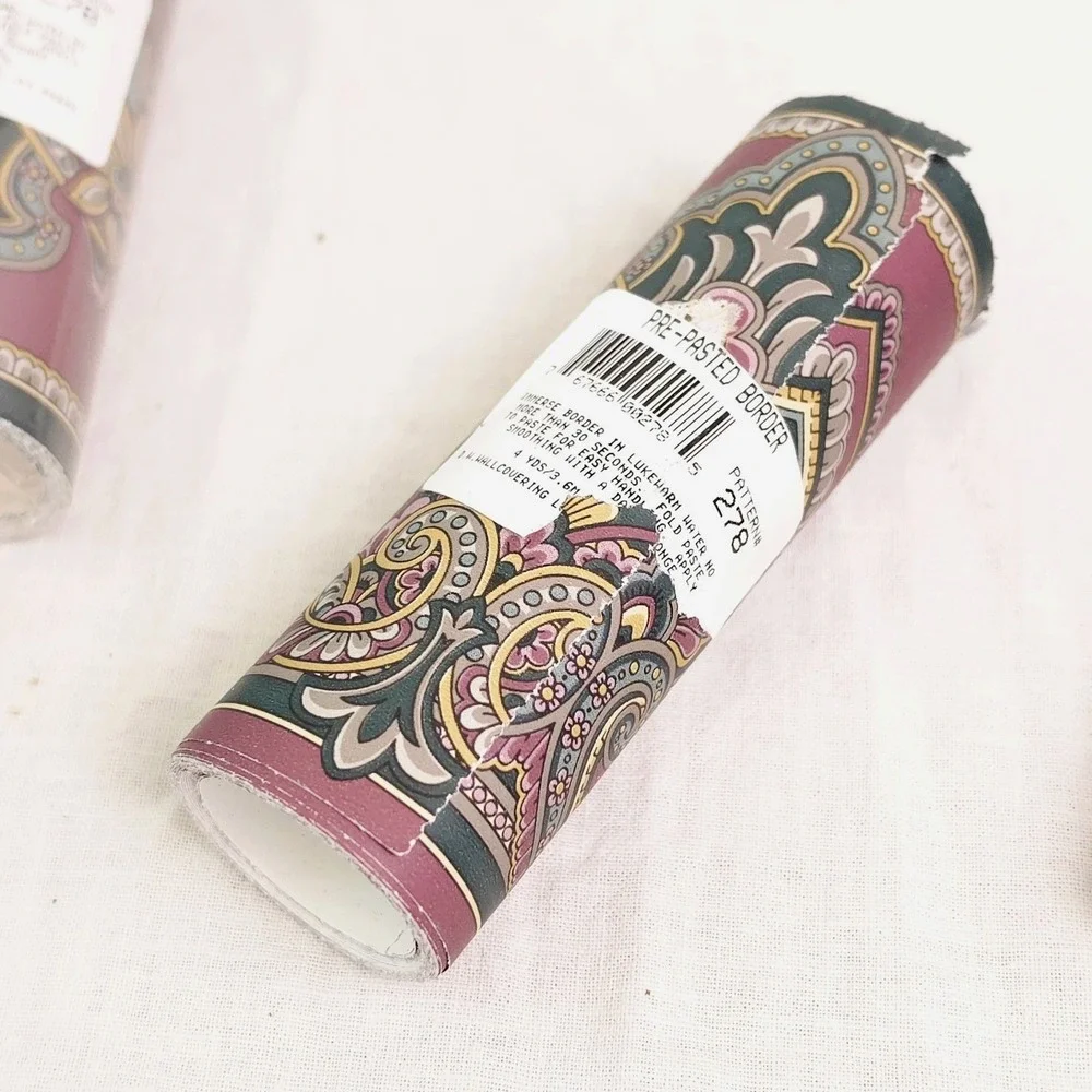 Lot of 5 Vtg DW Wallcovering #278 Floral Paisley Pre-pasted 5